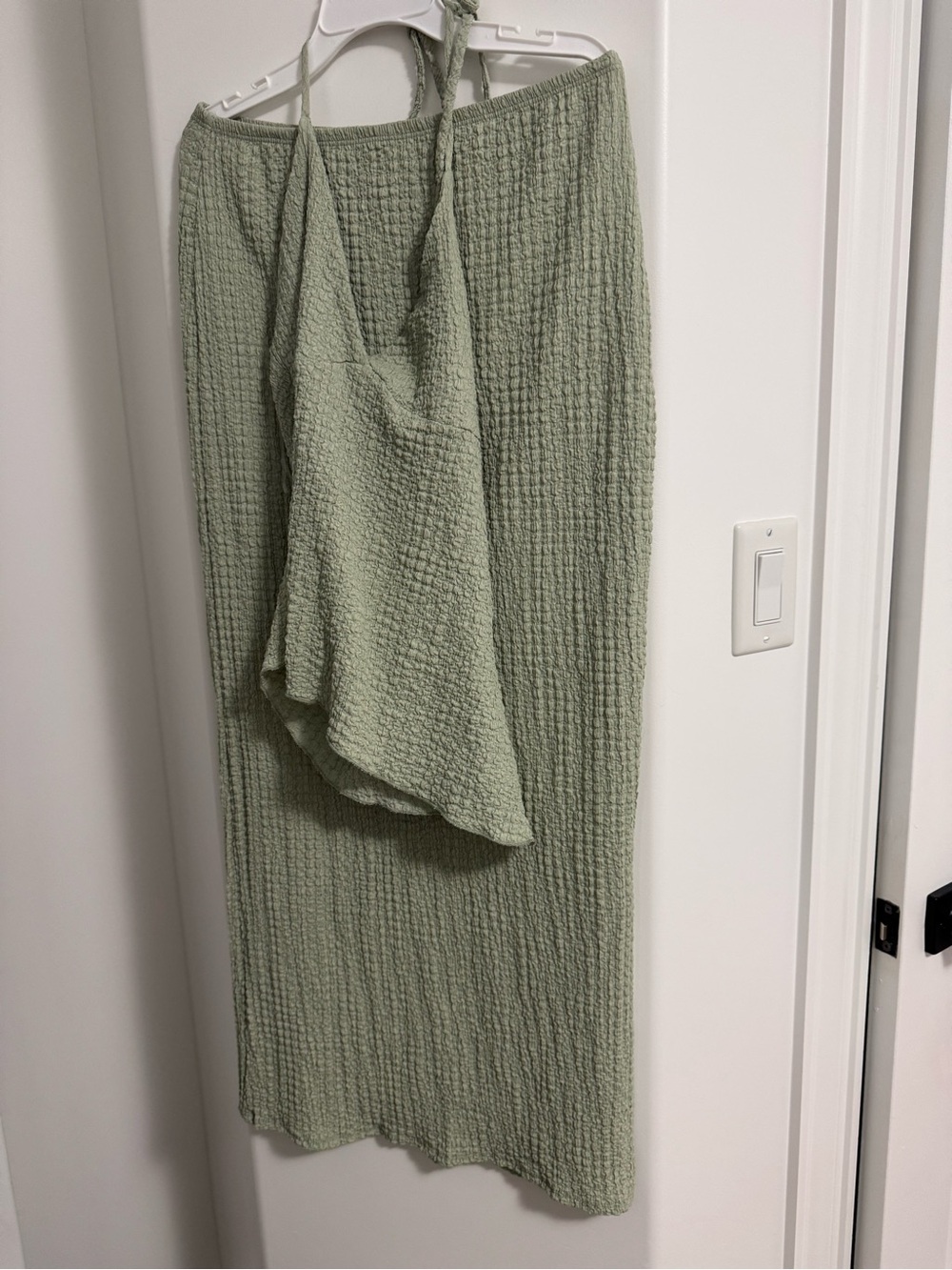 NWT SEE YOU MONDAY Sage Green Textured MAXI set Skirt